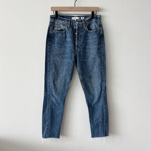 RE/DONE Originals High Rise Rigid Crop Jeans in Medium Wash
